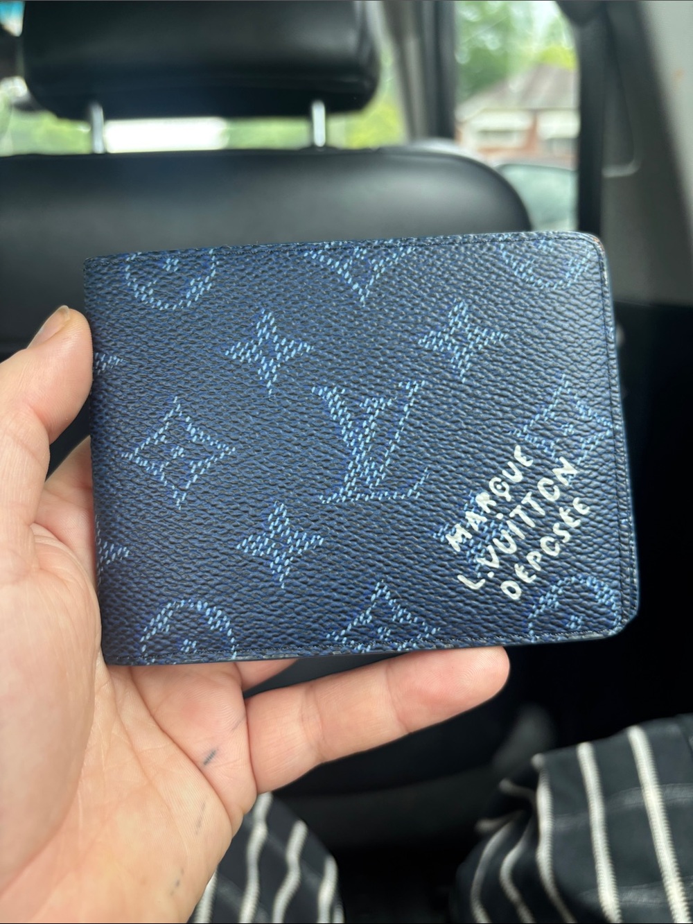 Louis Vuitton Navy & Light Blue Monogram Card Holder Wallet